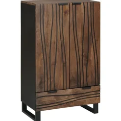 vidaXL Skåp>Highboard med låda Brun 60 x 33 x 100 cm massivt mangoträ