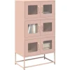 vidaXL Skåp>Highboard rosa 68x39x123 cm stål