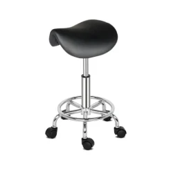 Kontorsmöbler>Höjdjusterbar och vridbar PU-läderrullstol med hjul Svart KLB