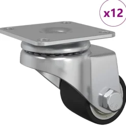 vidaXL Sideboards>Hjul 12 pcs Silver 50 mm Nylon