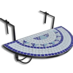 vidaXL Balkongmöbler>Hängande balkongbord blå och vit mosaik