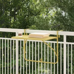 vidaXL Balkongmöbler>Hängande Balkongbord Guld 60 x 39 x 65 cm Stål