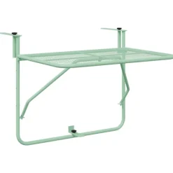 vidaXL Balkongmöbler>Hängande Balkongbord Mintgrön 60 x 39 x 65 cm Stål