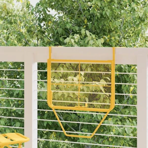 vidaXL Balkongmöbler>Hängande Balkongbord Senapsgul 60 x 39 x 65 cm Stål