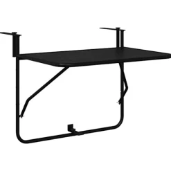 vidaXL Balkongmöbler>Hängande Balkongbord Svart 60 x 39 x 65 cm Stål