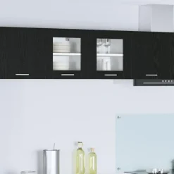 vidaXL Skåp>Hängande skåp med dörr Svart Ek 40 x 31 x 40 cm Konstruerat trä