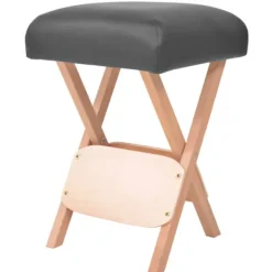 vidaXL Pallar>Hopfällbar massagepall 12 cm tjock sits och 2 bolster svart