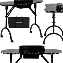 Calissimo Sminkbord>Hopfällbart mobilmanikyrbord svart CB-8001-BLACK