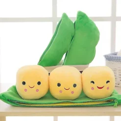 DAO Sittsäckar>Härlig ärtbönaformad plyschsäckstol med 3 leende bönor Mjuk kudde Hem DB 25cm