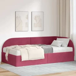 vidaXL Soffor>Hörn Sängram med Madrass med huvudgavel 2 pcs Grön Sammet