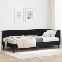 vidaXL Soffor>Hörn Sängram med Madrass Övrigt 2 pcs Svart Sammet