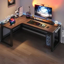 Kontorsmöbler>Hörnskrivbord med svarta ben 120x140cm