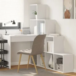 vidaXL Kontorsmöbler>Hörnskrivbord Vit 101,5 x 149,5 x 149,5 cm Konstruerat trä