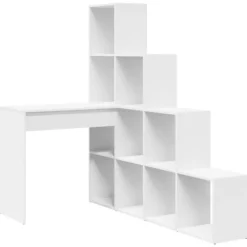 vidaXL Kontorsmöbler>Hörnskrivbord Vit 101,5 x 149,5 x 149,5 cm Konstruerat trä