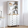 vidaXL Byråer>Hutch med låda ASKIM Vit 91 x 40 x 200,5 cm Massiv furu
