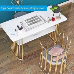 Sminkbord>Inbyggd Bordsspik Dammuppsamlare Vit EU-kontakt