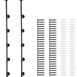 DUOKU Hyllor>Industriell Hylla i Rör--5 Nivåer-2 Delar-Bredd 9,84 tum-Väggmontering-Förvaring-Trä/Metall