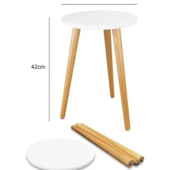 Småbord>Inomhus Växtställning - Träbord för Blomkrukor, Modern Heminredning, 42 x 28cm (Vit)