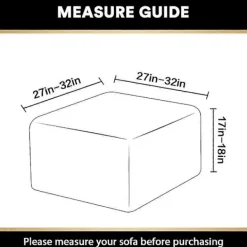 FMYSJ Sittpuffar>Jacquard Stretch Fyrkantig Pallöverdrag Soffpallöverdrag Mjuk Fyrkantig Fotpall Överdrag Tvättbart Avtagbart (Svart, 27-32 tum/68-81 cm) (FMY)