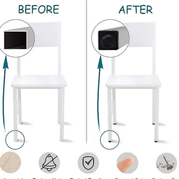 unbranded Stolar>Justerbara Möbelfötter 25 X 25mm Kvadratisk Insats 4 Set