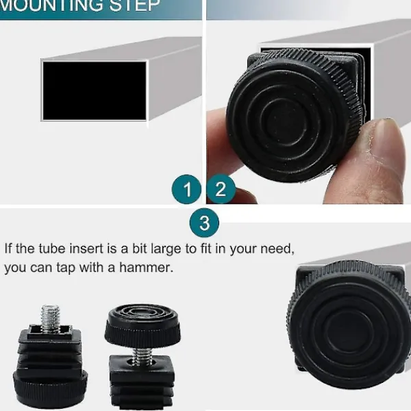 unbranded Stolar>Justerbara Möbelfötter 25 X 25mm Kvadratisk Insats 4 Set