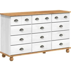 vidaXL Byråer>Kista av lådor ASKIM Vit 79 x 40 x 133,5 cm Massiv furu