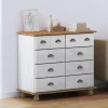 vidaXL Byråer>Kista av lådor med låda ASKIM Vit 91 x 40 x 79 cm Massiv furu