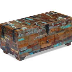 vidaXL Kistor & Koffertar>Kistbord massivt återvunnet trä 80x40x35 cm