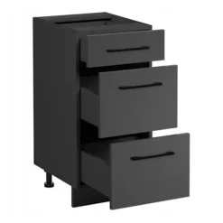 Köksö>Köksö - Deconation - Köksö med 3 lådor "Frida" - Grafitgrå - L 40 x H 81 x P 46 cm