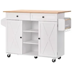 DUOKU Köksö>Köksö - - 132 cm - Mobilt Centralelement - Massivt Trä - Inkluderad Låda