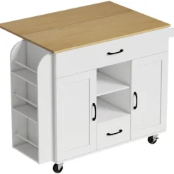 Northio Köksö>Köksö, expanderbar yta, mjukstängande, MDF, vit