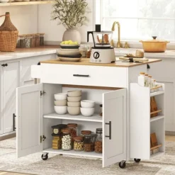 Northio Köksö>Köksö, rullande, med klaffar, låda, 120x68x85 cm, vit