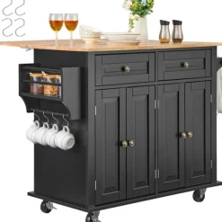 DUOKU Köksö>Köksö vagn - - 43 tum - Trä - Förvaringsskåp - Rullande ö