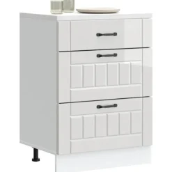 vidaXL Skåp>Köksbänk "Lucca" högblank vit parkett