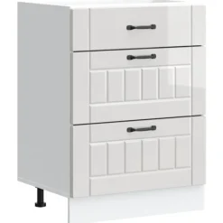 vidaXL Skåp>Köksbänk "Lucca" högblank vit parkett