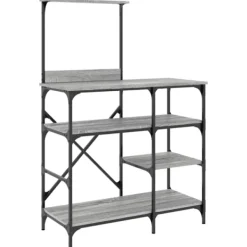 vidaXL Hyllor>Kökshylla grå sonoma 90x40x132 cm konstruerat trä och metall