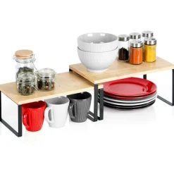 VTE Hyllor>Kökshylla i trä 33,5x19,5x16 cm / 33,5x18,5x13,5 cm 2 st.