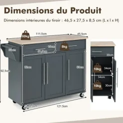COSTWAY Köksö><noscript><img width=