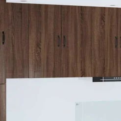 vidaXL Skåp>Köksskåp med hylla Brun Ek 80 x 31 x 80 cm Konstruerat trä