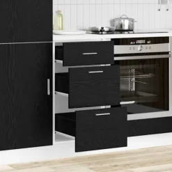 vidaXL Skåp>Köksunderskåp Svart Ek 40 x 46 x 81,5 cm Konstruerat trä