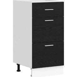 vidaXL Skåp>Köksunderskåp Svart Ek 40 x 46 x 81,5 cm Konstruerat trä