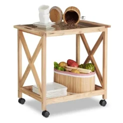 B2X Köksö>Köksvagn i valnöt