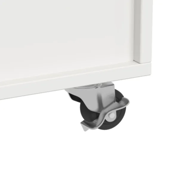 Köksö>Köksvagn med avtagbar arbetsyta, handdukshållare & kryddhylla, justerbara avdelare, vit, trälook