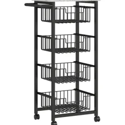 Northio Köksö>Köksvagn med hjul, 4 stålkorgar, MDF-topp