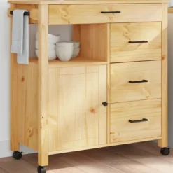 vidaXL Köksö>Köksvagn MONZA 84x40x88,5 cm massivt furu