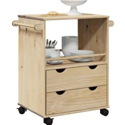 vidaXL Köksö>Köksvagn OTTA 59x45x80 cm massivt furu