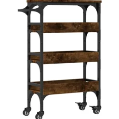 vidaXL Köksö>Köksvagn rökfärgad ek 53x20x76 cm konstruerat trä