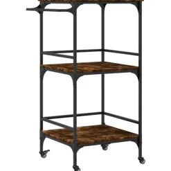 vidaXL Köksö>Köksvagn rökfärgad ek 60,5x50x105 cm konstruerat trä