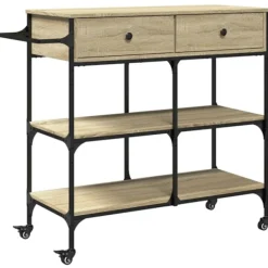 vidaXL Köksö>Köksvagn sonoma-ek 105x42x95 cm konstruerat trä