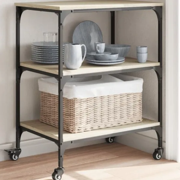 vidaXL Hyllor>Köksvagn sonoma-ek 60x41x76 cm konstruerat trä